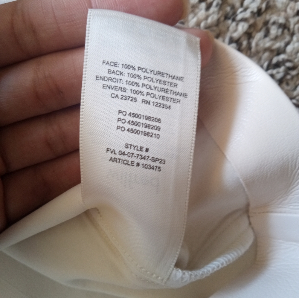 Aritzia Wilfred Classic Mini Skirt Faux Leather Birch Size Medium 8 - Picture 8 of 10
